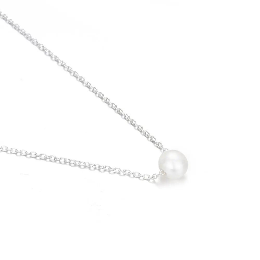 Ожерелье с подвеской из искусственного жемчуга для женщин простая тонкая цепь