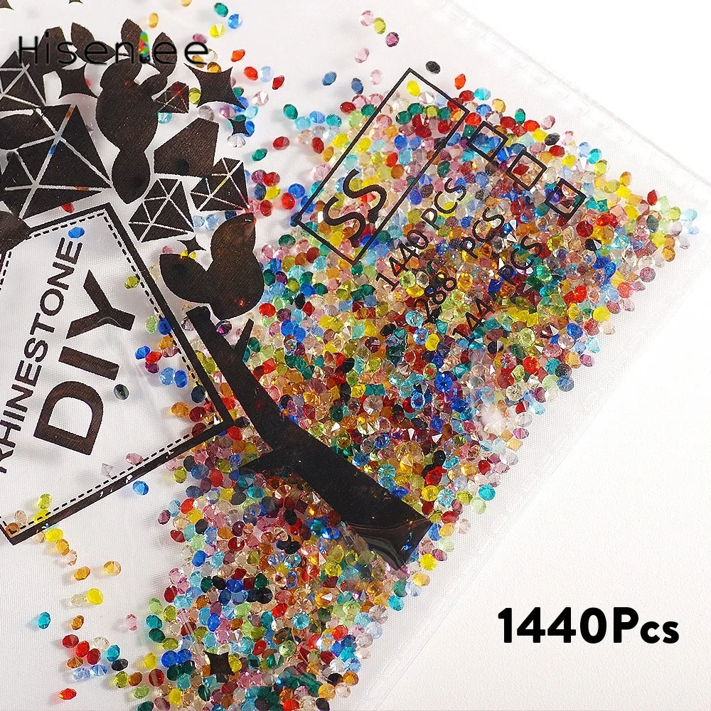 1440 шт./пакет хрустальные Маленькие стразы для маникюра стеклянные шарики микро