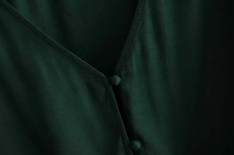 2019 Женская винтажная модная однотонная Повседневная рубашка с v-образным вырезом