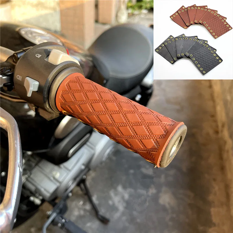 Кожаный чехол для мотоциклетного руля Cafe Racer Moto нескользящий держатель скутера