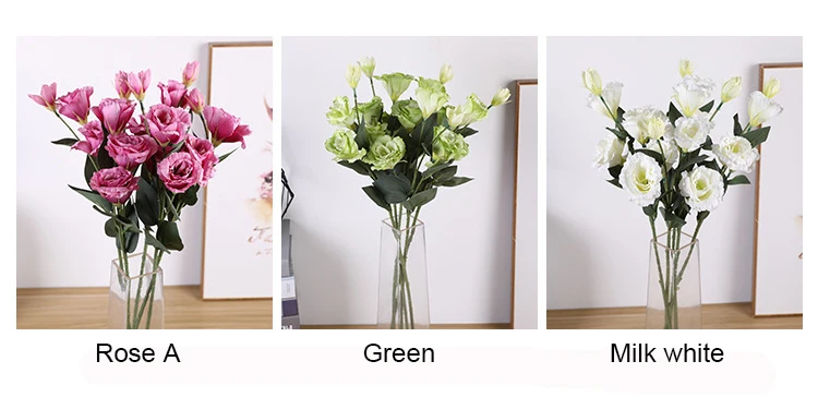 1 шт. Европейский искусственный цветок 4 головки поддельные Эустома Gradiflorus Lisianthus Рождество Свадьба Праздник декор дома 9 цветов