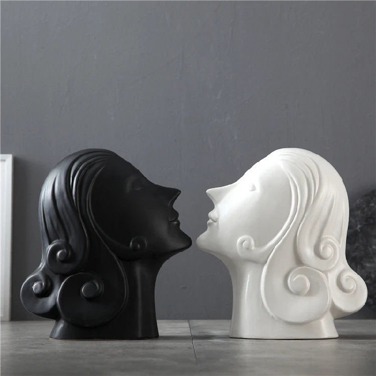 Керамическое креативное украшение для гостиной кабинета реквизит черно белого