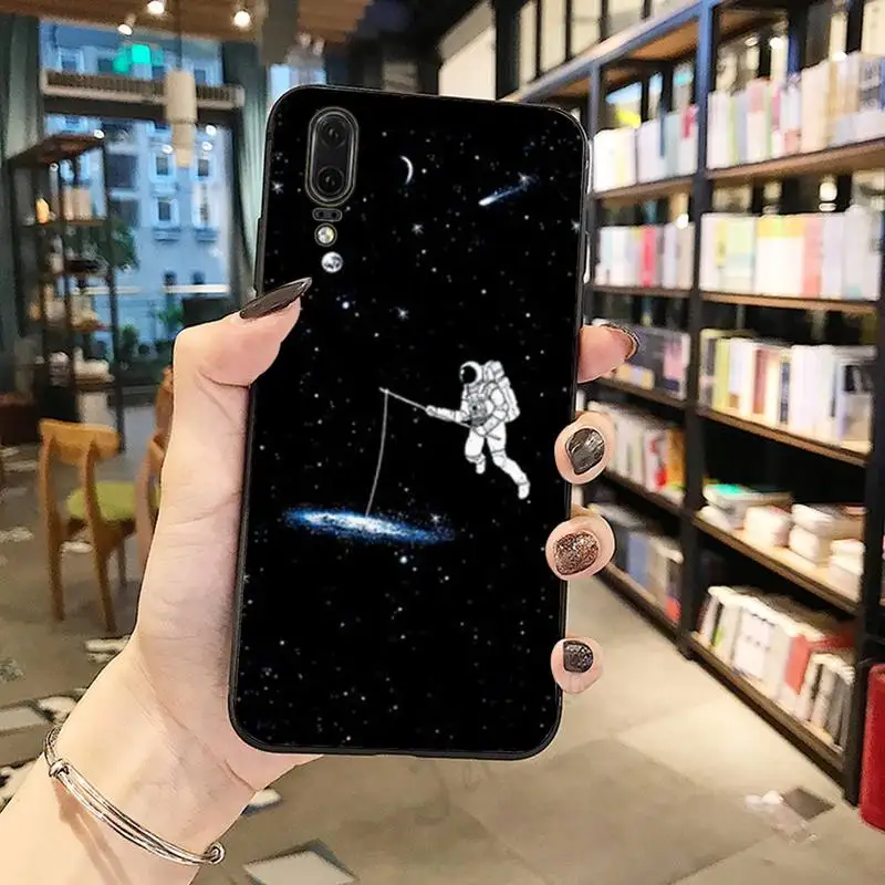 

Moon Astronaut Space universe Phone Case For Huawei honor Mate P 10 20 30 40 Pro 10i 9 10 20 8 x Lite