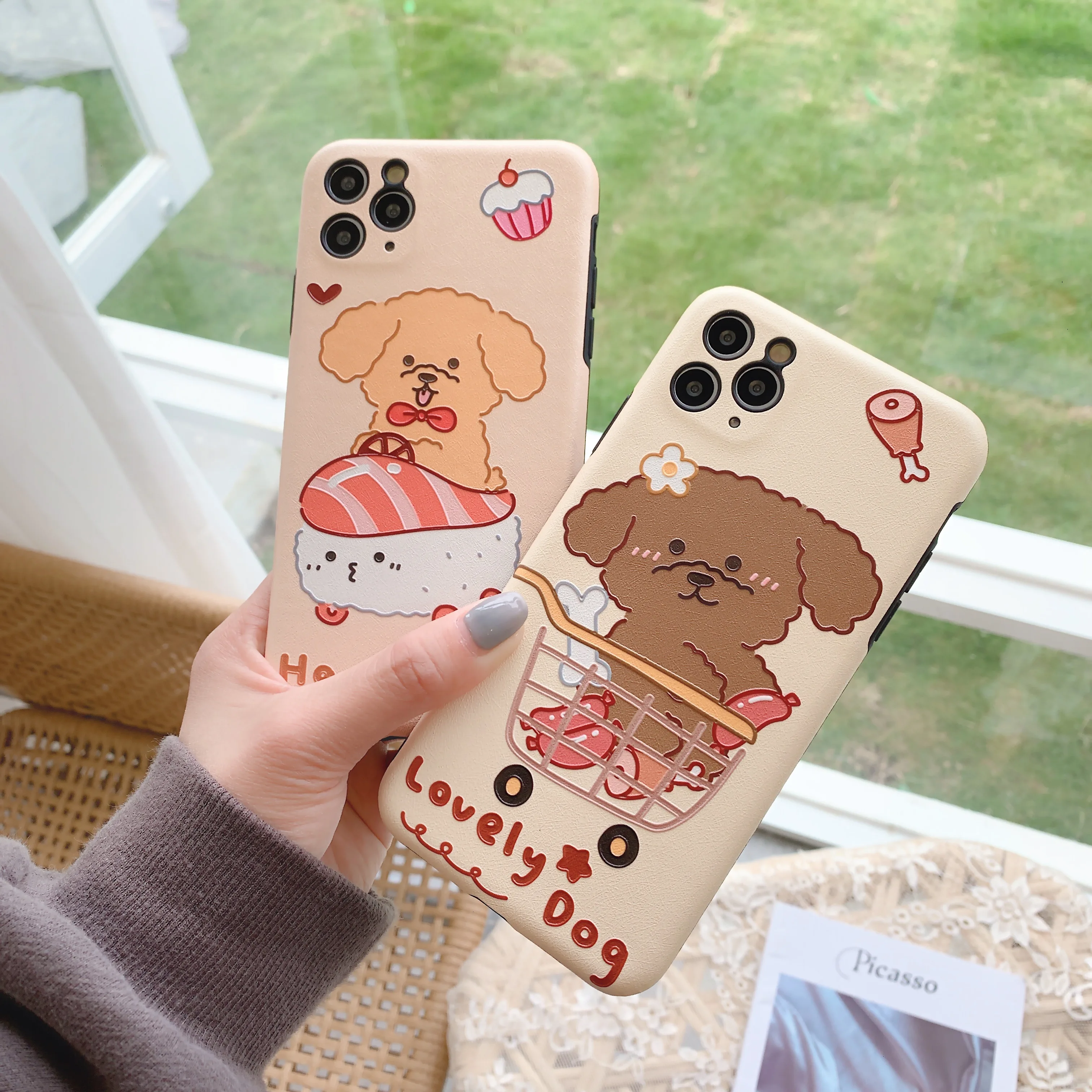 

Silk pattern cartoon teddy dog suitable for iphone11ProMax mobile phone case 7 / 8plus x xsmax xr protective cover