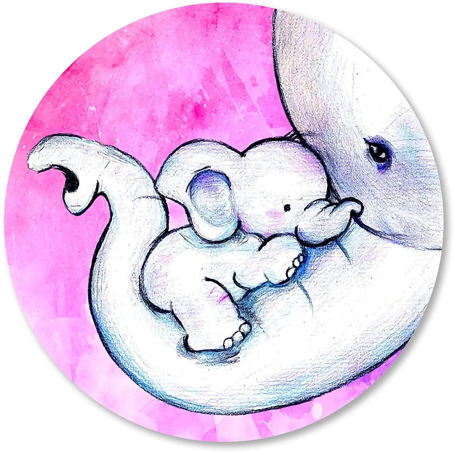 

Детские круглые дизайнерские коврики для мыши в виде слона маленького размера, Нескользящий Резиновый базовый Коврик для мыши для ноутбука