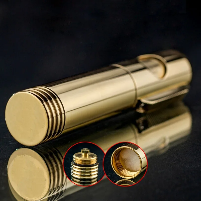 Керосиновая Зажигалка для сигарет в стиле ретро из чистой латуни креативная