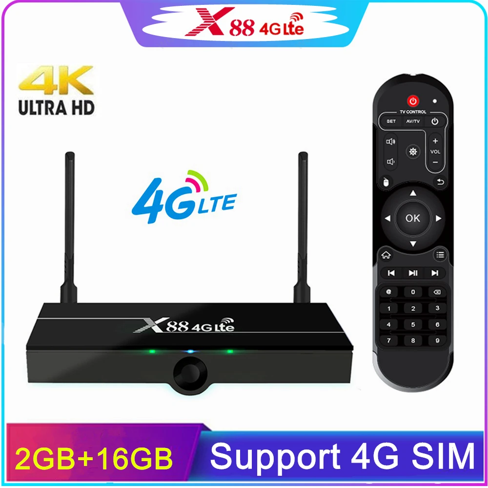 ТВ-приставка X88 4G Lte Android 7 1 поддержка Nano SIM-карты 2 ГБ 16 Rockchip Wi-Fi 4K X884GLte | Электроника