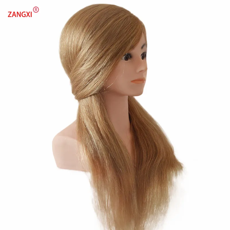 100% Human Hair Blonde Manikin Head High Grade Professional Dolls Head For Salon Female Hairdresser Mannequin Head With Shoulder