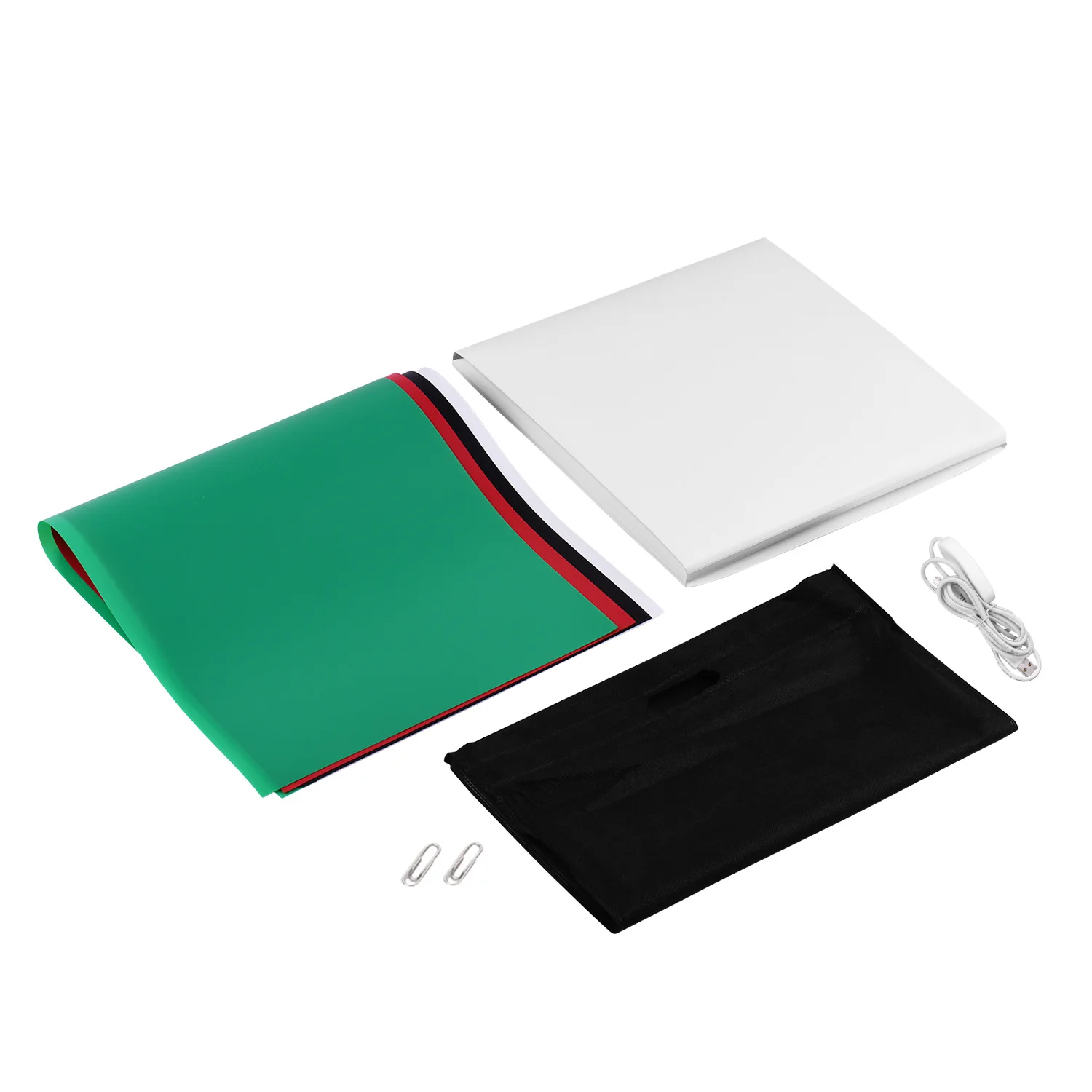 

40*40*40cm Foldable LED Light Tabletop Photo Studio Lightbox Softbox 5500K-6000K Dimmable with USB Power(Red/Green/White/Black)