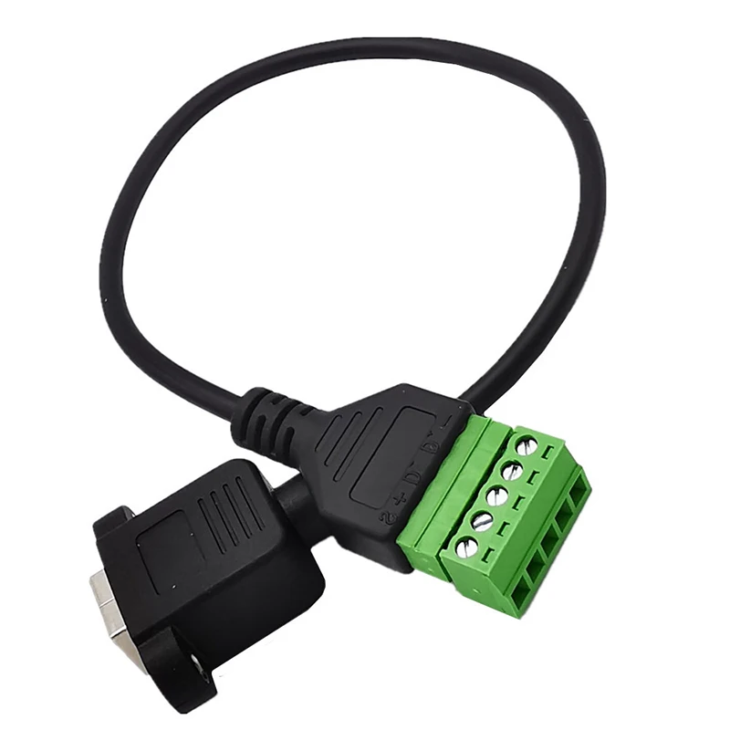 

USB 3.0 B Female to 5 Pin/Way Female Bolt Screw Shield terminals Pluggable Type Adapter cable 0.3m