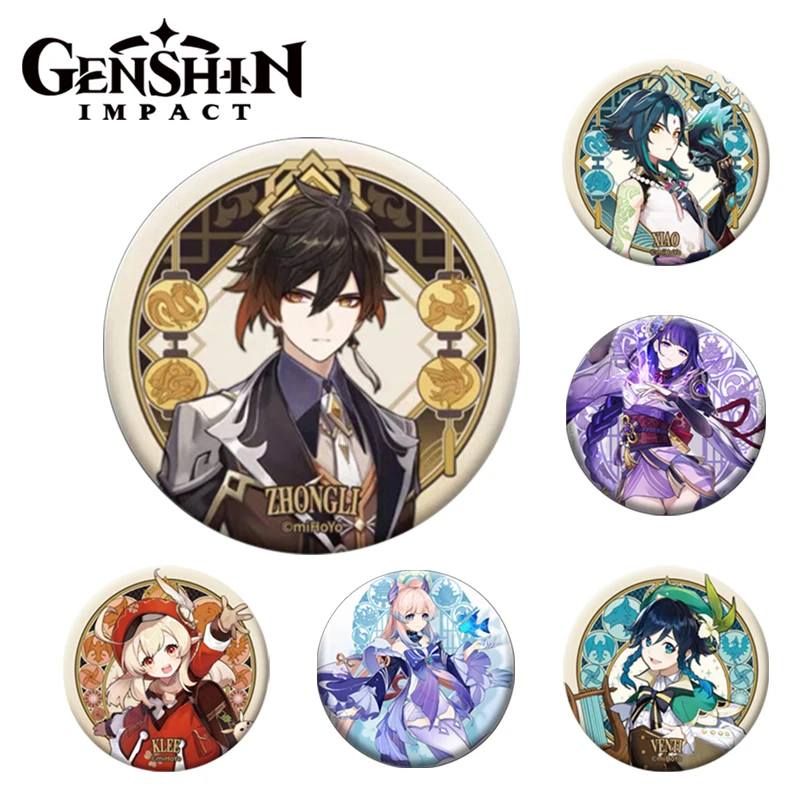 

Drop Shipping Product 58mm Game Genshin Impact Xiao Brooch Pin Cosplay Badge Accessories For Clothes Backpack Decoration Gift