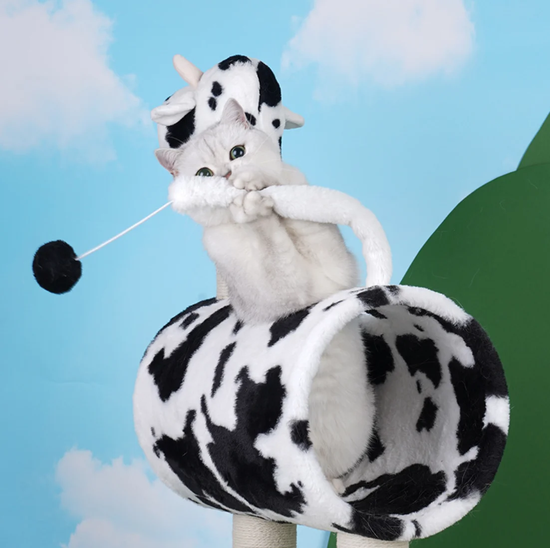

Cow Cat Climbing Frame Cat litter One Tongtian Sisal Scratching Post Grinding Claw Cat Frame Jumping Platform Cat Toy