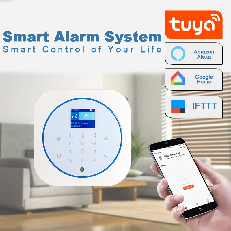 Беспроводная система охранной сигнализации TUYA Wi-Fi GSM управление через приложение