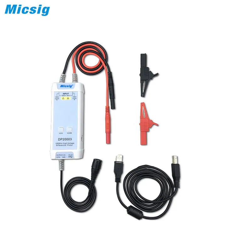 

Micsig Oscilloscope 5600V 100MHz High Voltage Differential Probe DP20003 kit 3.5ns Rise Time 200X / 2000X Attenuation Rate