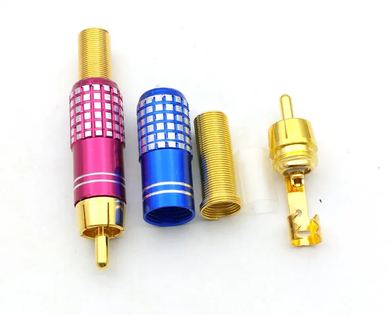 100 шт. высокое качество Золото RCA штекер припоя аудио видео адаптер Разъемы|video