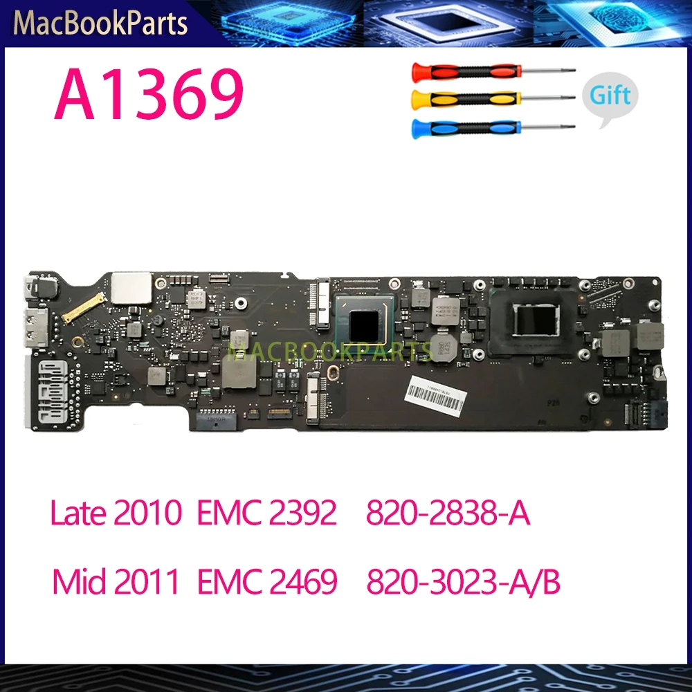 

Original Tested A1369 Motherboard 820-3023-A 820-3023-B for MacBook Air 13" Logic Board Core i5 i7 4GB Late 2010 Mid 2011 Years