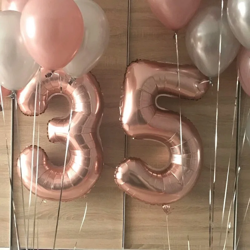 40 дюймов Большой цифровой Фольга шарики розового и голубого детского дня