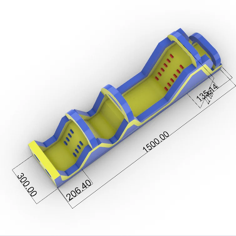 Надувные препятствия для детей 15*3 м надувные игры замок прыжки Спасательный
