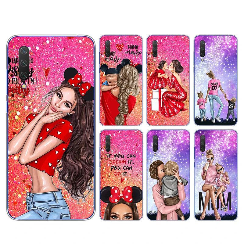 

Baby Mom Girl Hot Fashion For Xiaomi Mi 11i 11 10T 10i 9T 9 A3 8 Note 10 Ultra Lite Pro 5G CC9 SE Soft Transparent Phone Case