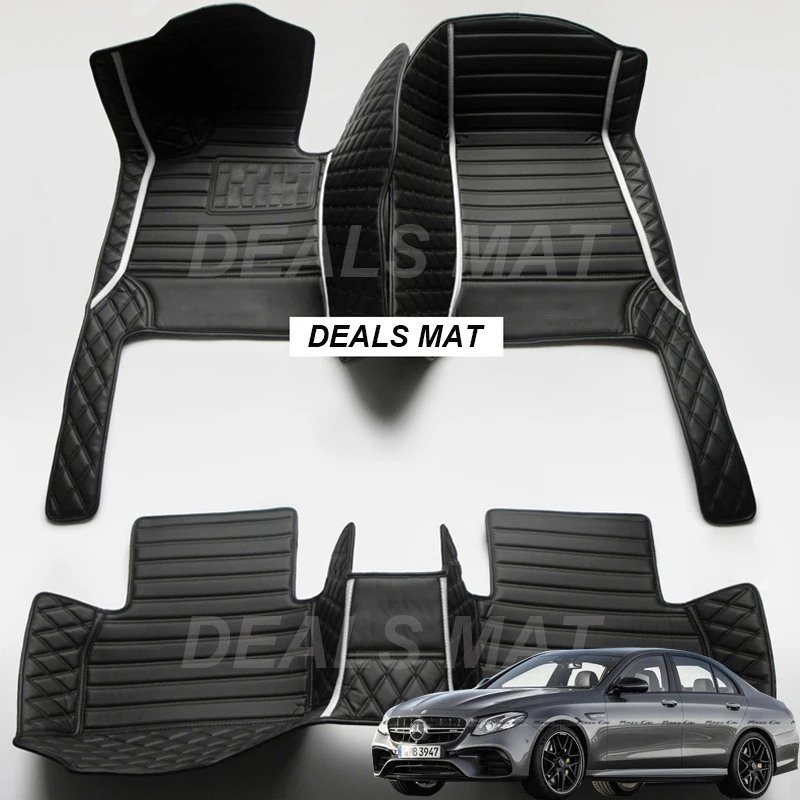 

Luxury Leather 3D interior Parts Custom Car Mat With Pockets Floor Carpet Rugs For Mercedes benz w213 2017 2018 2019 accessories