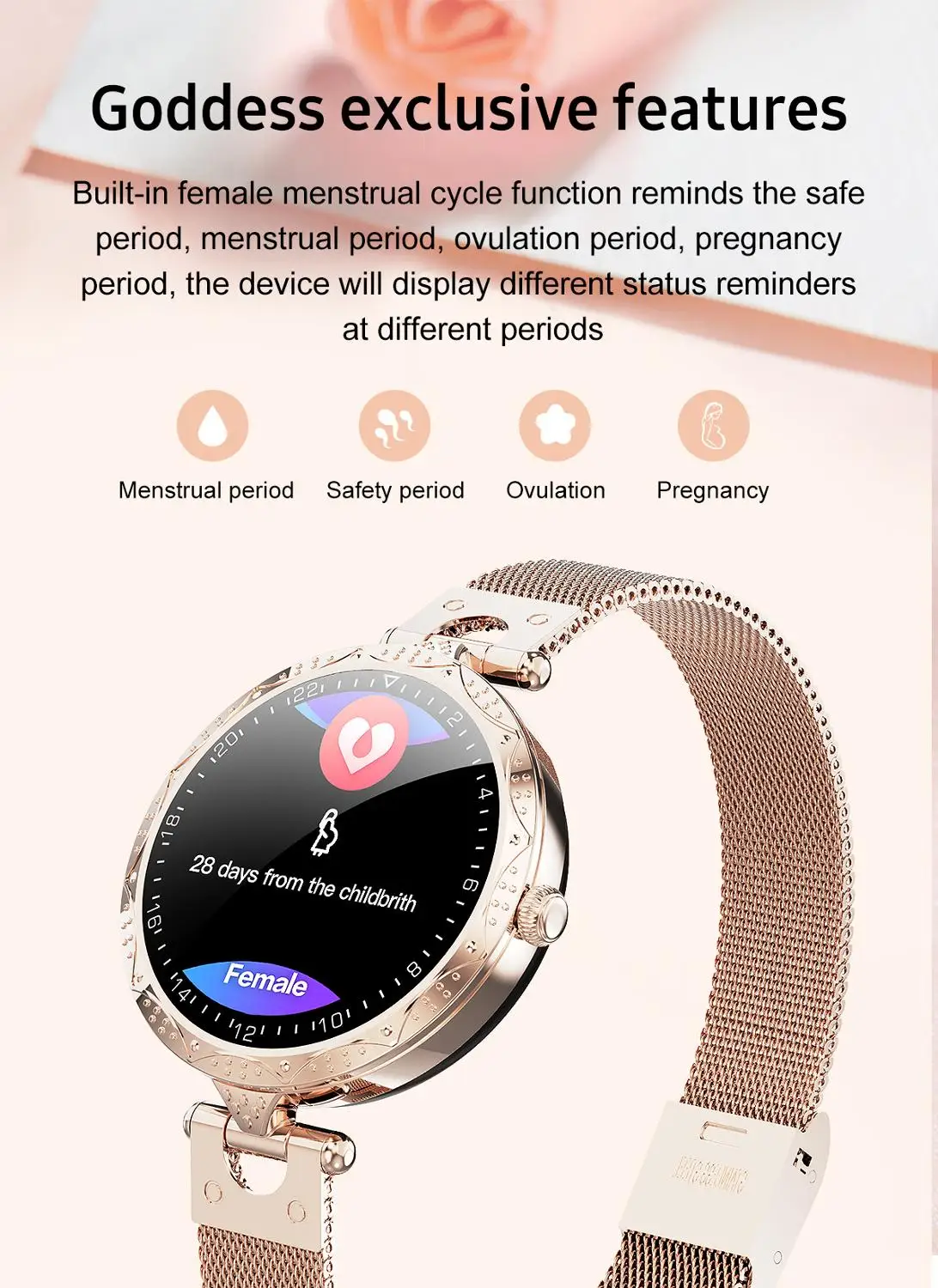 

AK22 Smart Watch Women IP68 Waterproof Full Circle Dial Touch Screen Heart Rate Blood Pressure Monitor Smartwatch 2020 Girl Lady