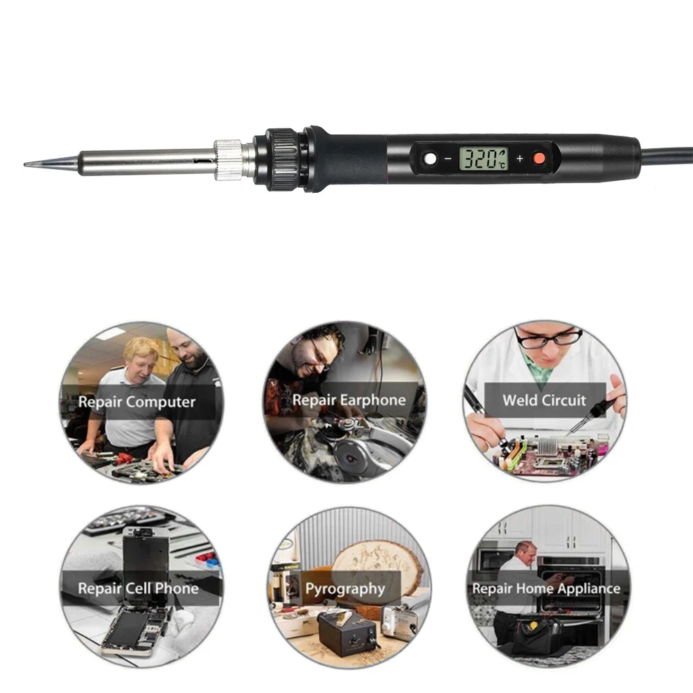 

80W LCD Digital Temperature Electric Soldering Iron Soldering Iron Fast Heating Lightweight Handle Welding Tools