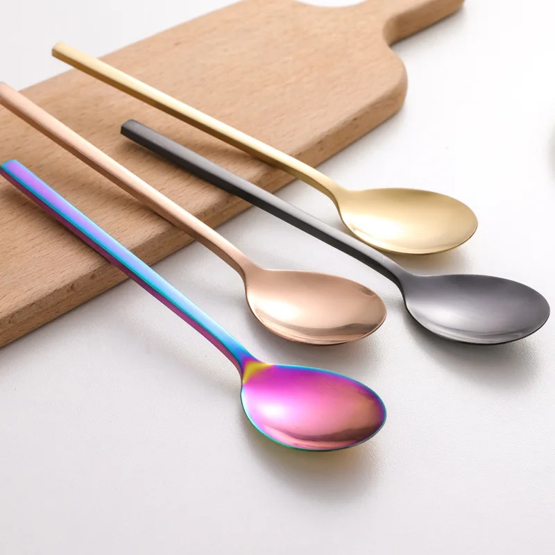 

Covered Golden Stainless Steel Travel Kitchen Portable Cutlery Set of Tableware Forks Knives Spoons Sets Gold Flatware Table set