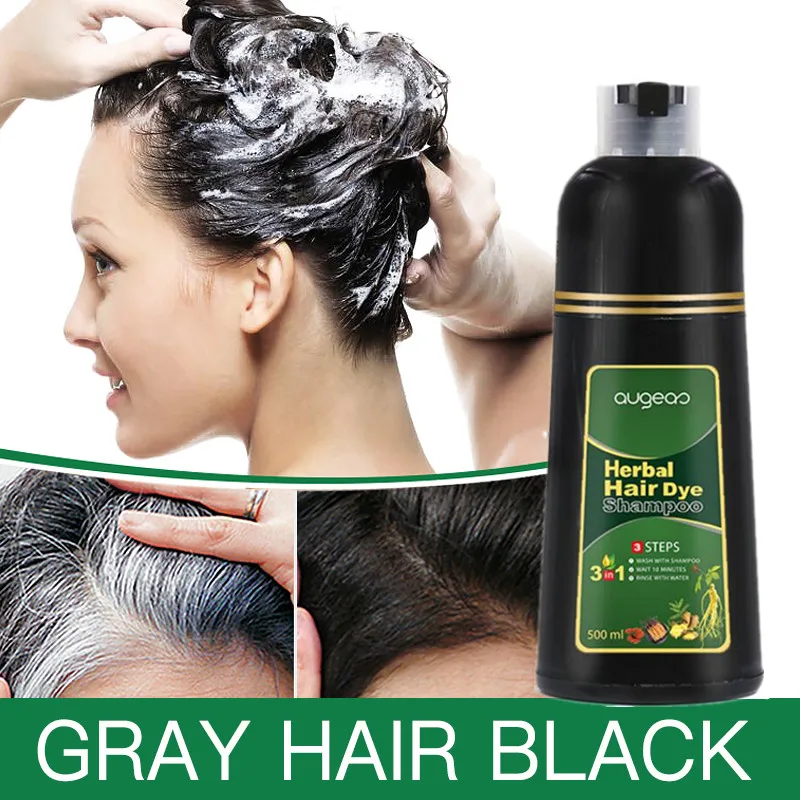 500 мл быстрая черная краска для волос шампунь натуральный черный краситель