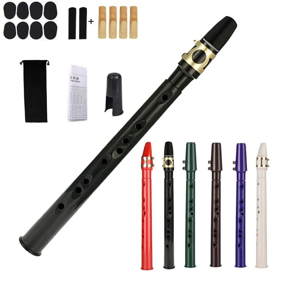 

1pcs 8-hole Mini Pocket Saxophone With Mouthpiece Ligature Backup Reeds Resin Reed Pads Finger Charts Bag Sax Instrument Set