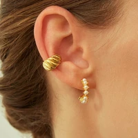 2 sets of fashion bohemian earrings jewelry alloy pearl earrings twill high quality circle non piercing ear clip party jewelry