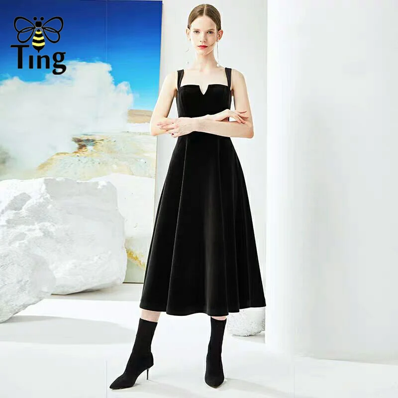 Tingfly 90S винтажное элегантное вельветовое вечернее длинное средней длины с