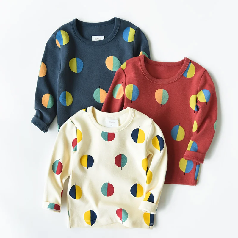 Футболка для маленьких мальчиков и девочек детская одежда на осень зиму рубашки