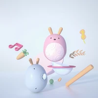 cute rabbit shaped clockwork music tumbler baby rattle toddler playing doll infant mobile musical educational toys baby