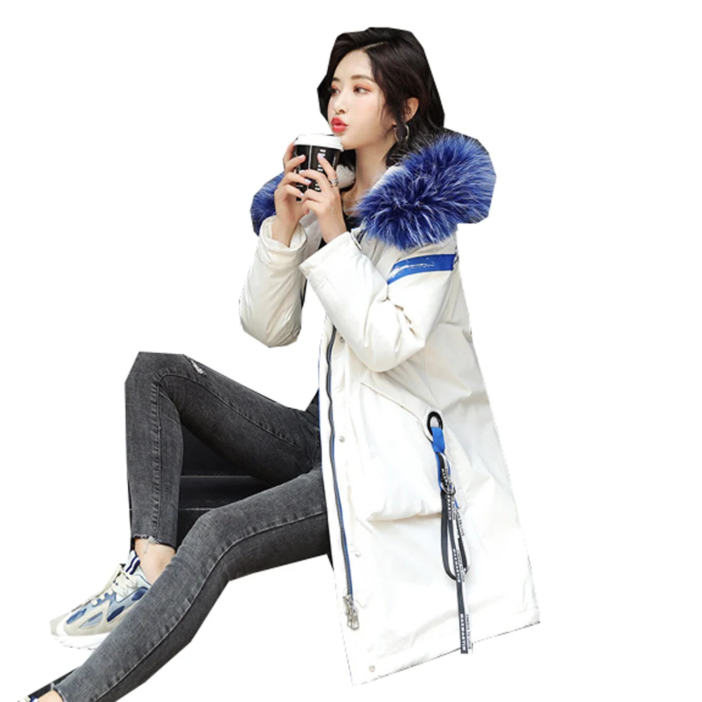 Пуховая парка для женщин зимние длинные хлопковые парки зимняя толстая пуховая