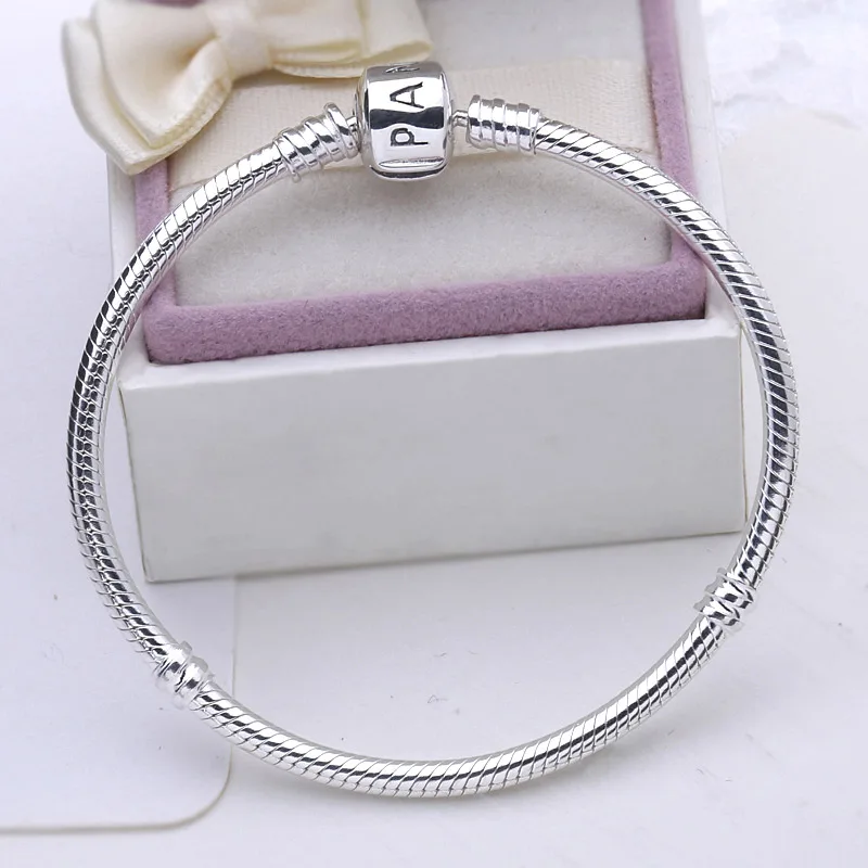 Подлинный 100% браслет из стерлингового серебра 925 пробы базовый цепочка со