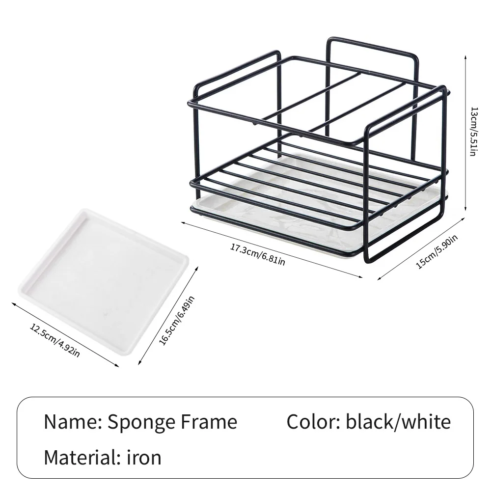 

Kitchen Sink Storage Rack Iron Sponge Holder Kitchen Desktop Kitchenware Organizer Drain Storage Rack Spinge Wipe Drain Holder