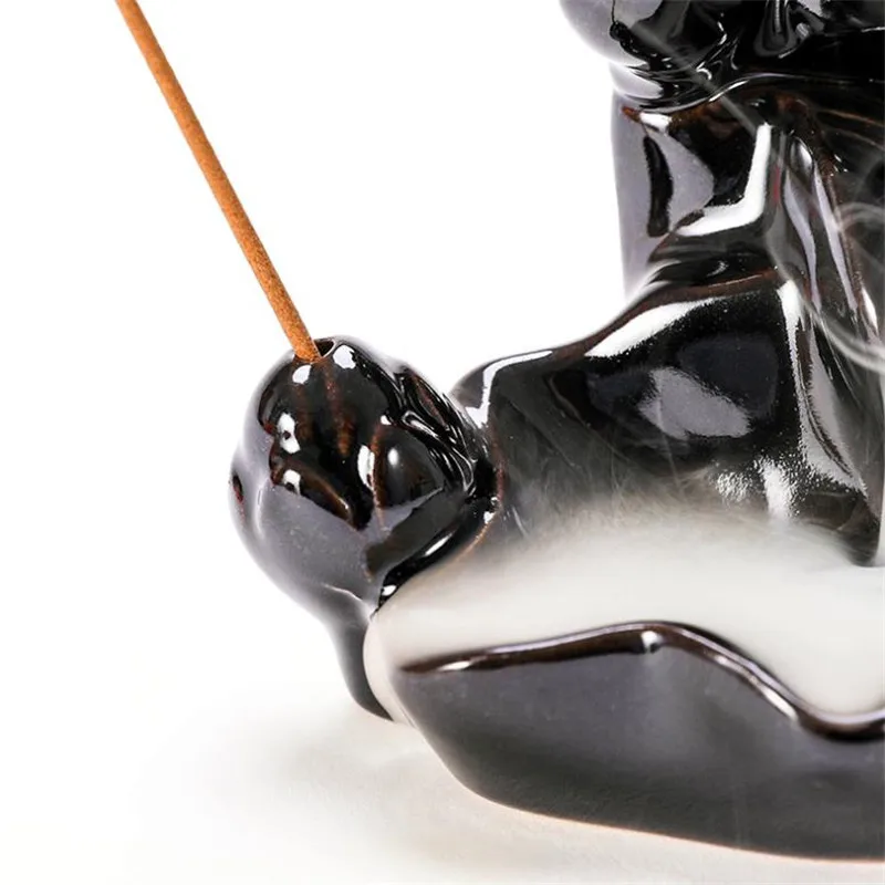 Маленькая черная курильница с обратным потоком керамическая держатель для