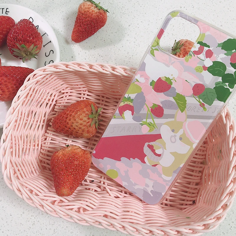 STARRY FOREST Красивый милый чехол с изображением клубники для iPhone 11 pro max 8p 7p XS XR