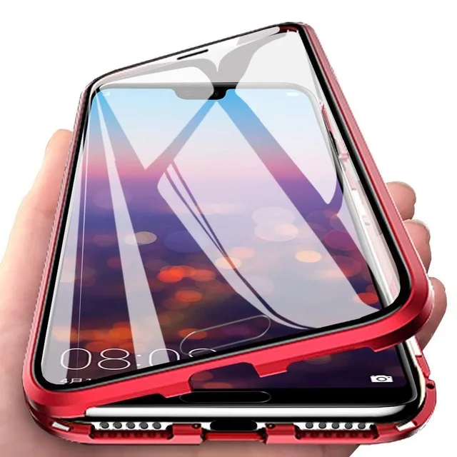 Магнитный чехол для Samsung Galaxy A9 2018 со встроенным стеклом магнитный адсорбционный