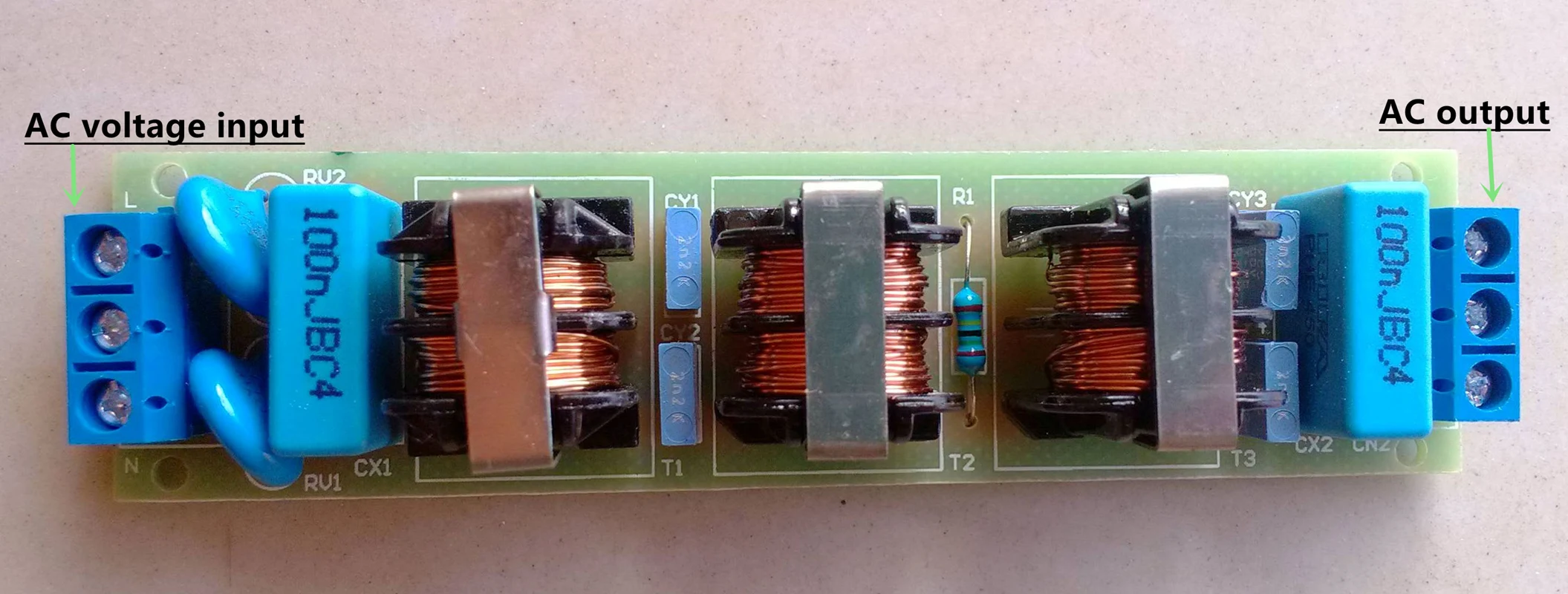 Трехступенчатая плата фильтра электромагнитного помех очиститель питания