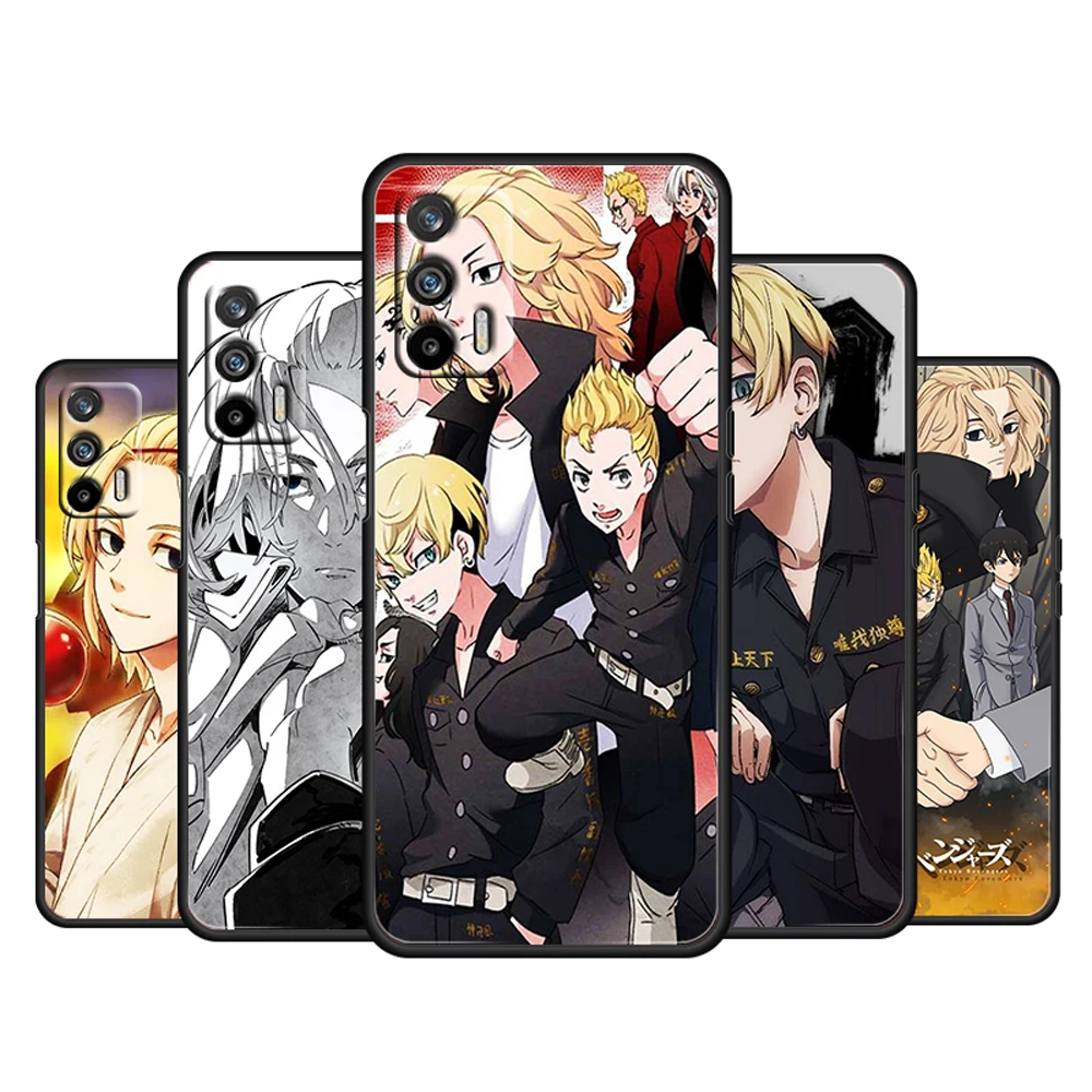 

Hot Anime Tokyo Revengers For OPPO Realme Q3 Q2 V15 V3 X50 X7 X3 X2 XT Pro Carnival Superzoom 5G Silicone Black Phone Case