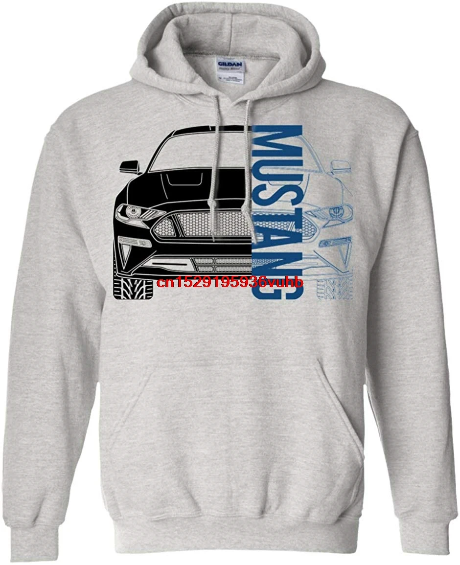 Осенне-зимние мужские толстовки с капюшоном забавным принтом Mustang S550 2018 |