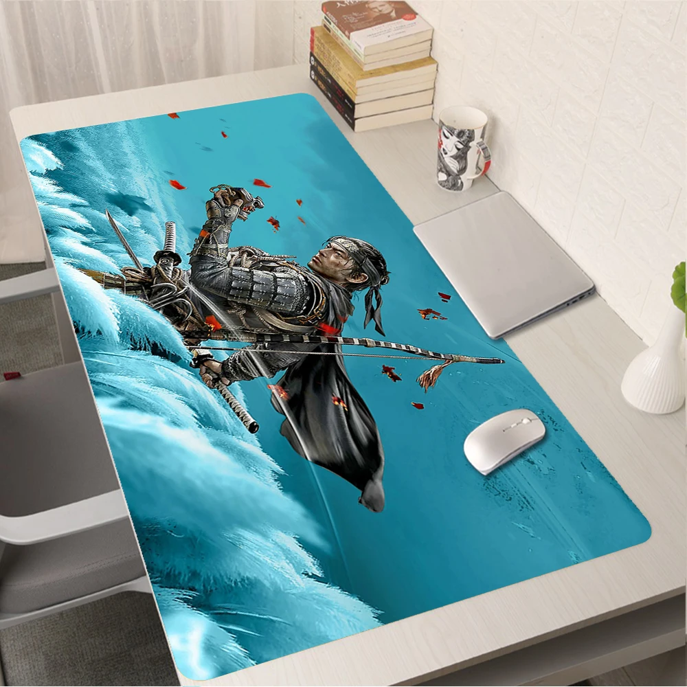 

Bushido Samurai Mouse Pad Large Anime Gaming Keyboard Mausepad Ghost of Tsushima Mousepad Speed Computer Pads Pc Gamer Comple