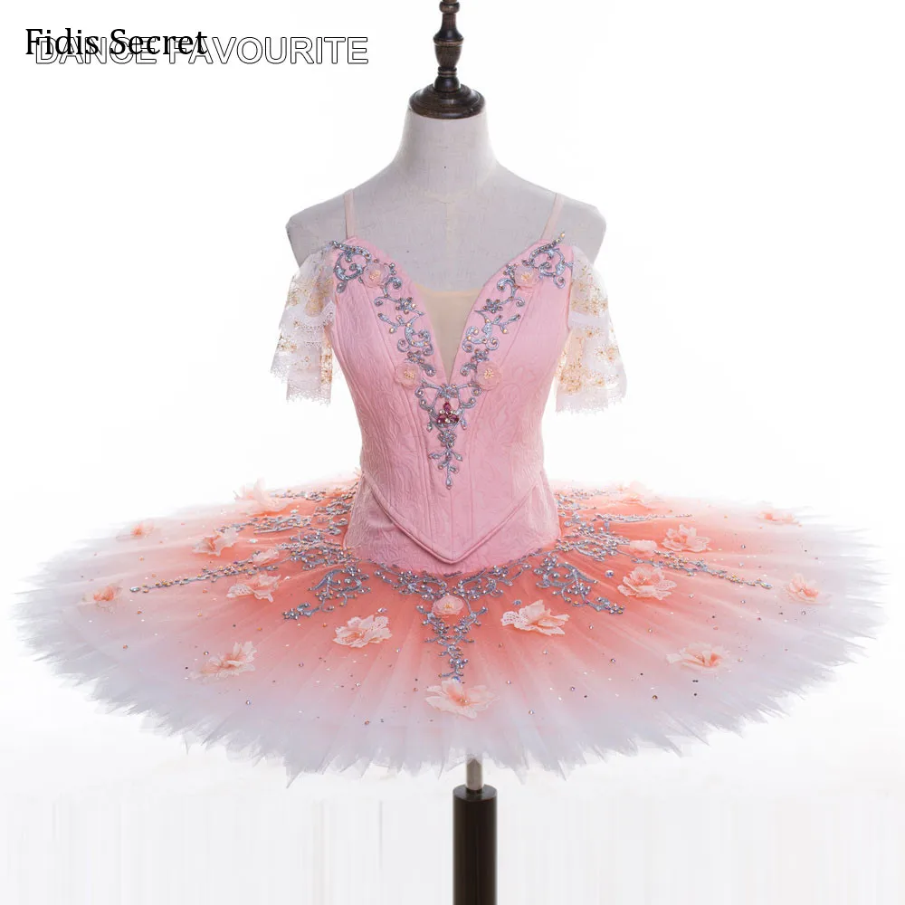 

Женская балетная юбка-пачка с эффектом омбре, Классическая розовая балетная юбка для девушек, профессиональные сценические костюмы балери...