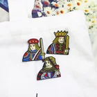 В стиле Poker face Джек Queen King эмалевая брошь игральные карты JQK штырь отворотом рюкзак в стиле панк на заказ значок подарки для игры в шахматы, карты игроков