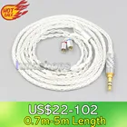 LN006549 2,5 мм 4,4 мм XLR 8-жильный посеребренный кабель OCC для наушников 0,78 мм BA Custom Westone W4r UM3X UM3RC JH13 плоский