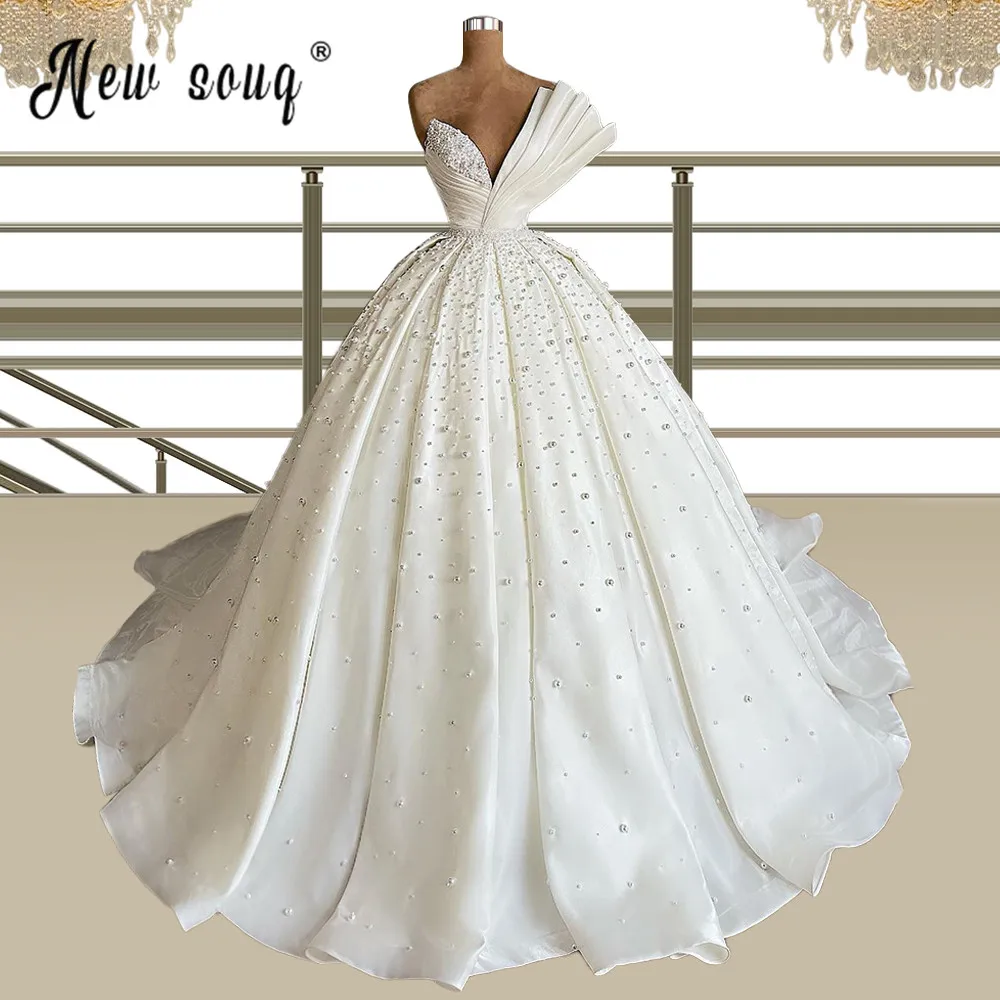

Puffy Ball Gown Wedding Dresses Sweetheart Neckline Luxury Long Princess Custom Made Wedding Dress For Brides 2021 Bridal Gowns