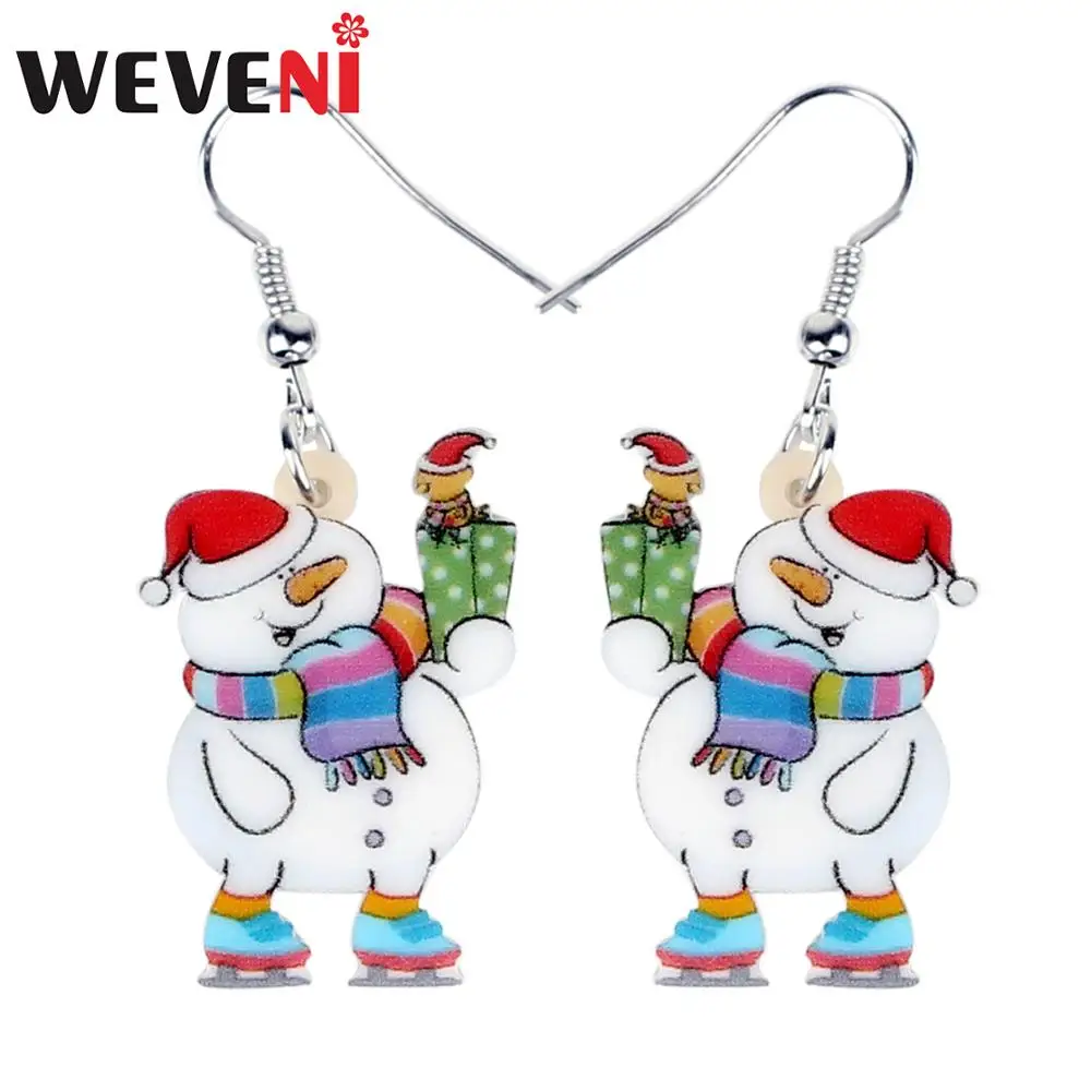 Акриловый Рождественский шарф WEVENI в виде мультяшного снеговика подвески для