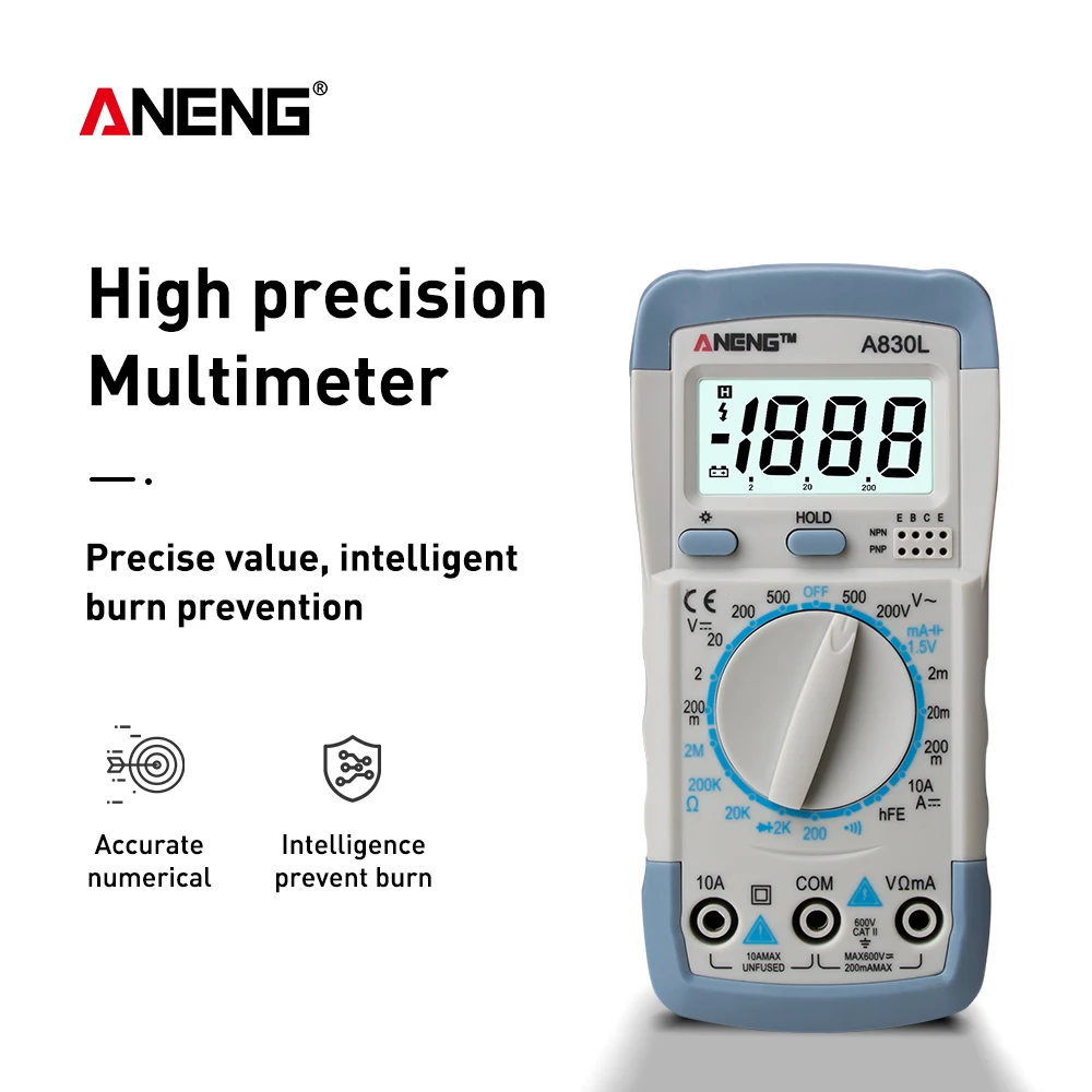D ANENG A830L мультиметр цифровой тестер мультиметр multimeter мультиметры транзистор тестер мултиметр multimetr digital multimeter tester мини мультиметр транзисторов lcr meter esr конденсаторов мултиметор meter - Цвет: D