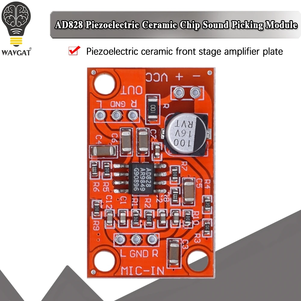 Плата предварительного усилителя для стерео динамического микрофона WAVGAT DC 3 8 15 в